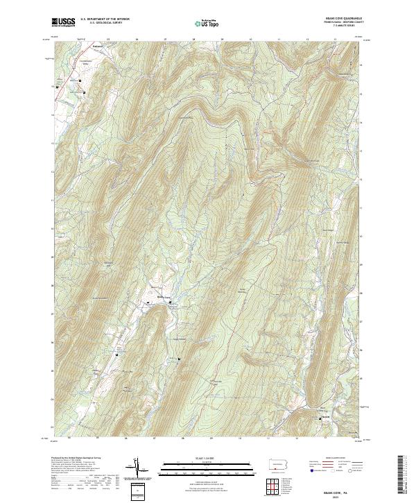 Beans Cove topographic map thumbnail