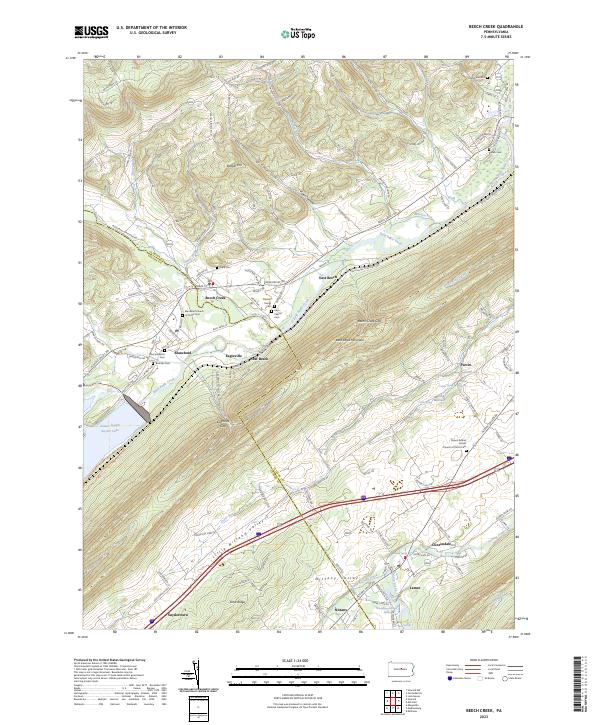 Beech Creek topographic map thumbnail