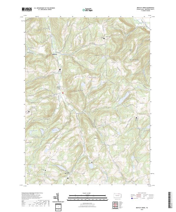 Bentley Creek topographic map thumbnail
