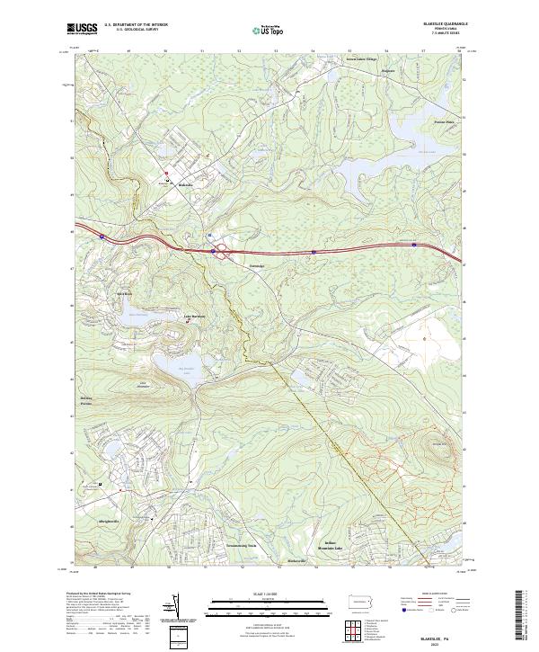 Blakeslee topographic map thumbnail