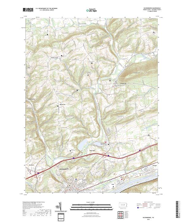 Bloomsburg topographic map thumbnail