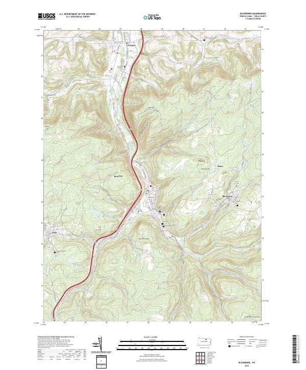 Blossburg topographic map thumbnail