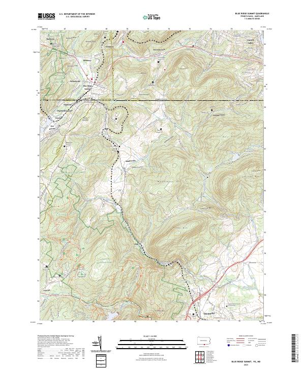 Blue Ridge Summit topographic map thumbnail