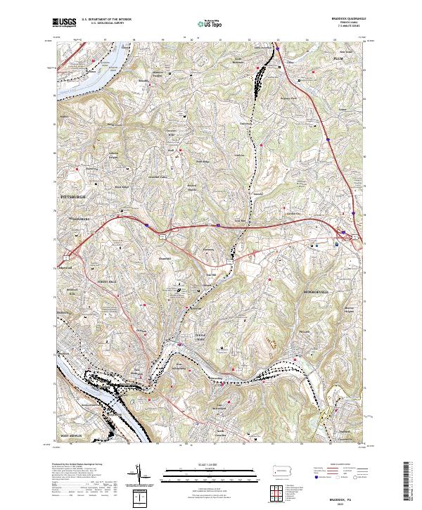Braddock topographic map thumbnail