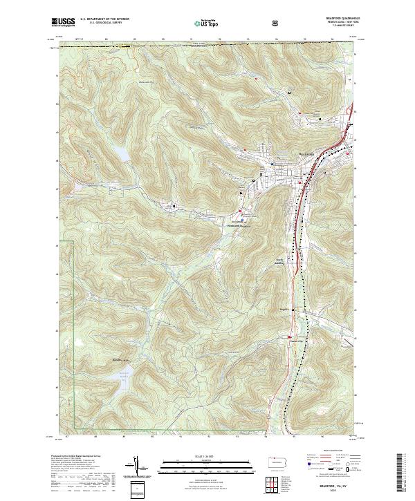 Bradford topographic map thumbnail