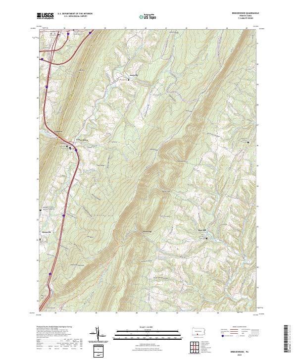 Breezewood topographic map thumbnail