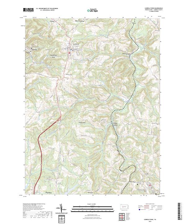 Carrolltown topographic map thumbnail