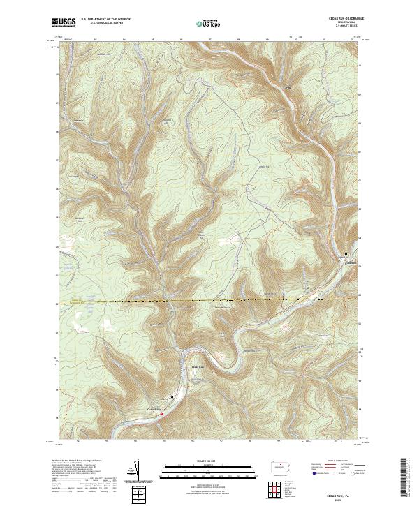 Cedar Run topographic map thumbnail