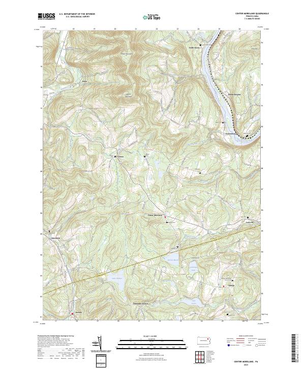Center Moreland topographic map thumbnail
