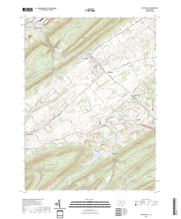 Centre Hall topographic map thumbnail