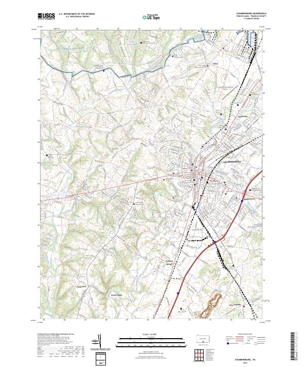 Chambersburg topographic map thumbnail