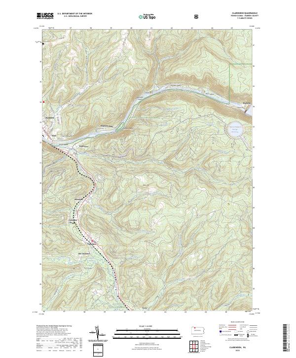 Clarendon topographic map thumbnail