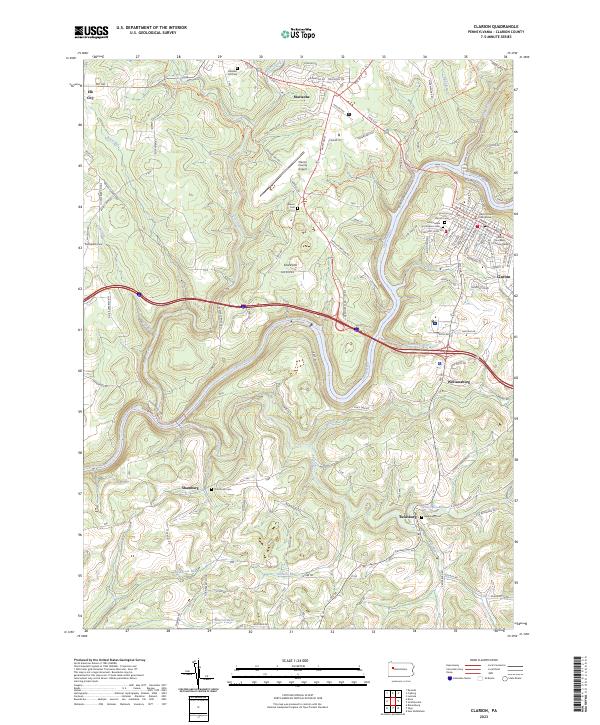 Clarion topographic map thumbnail