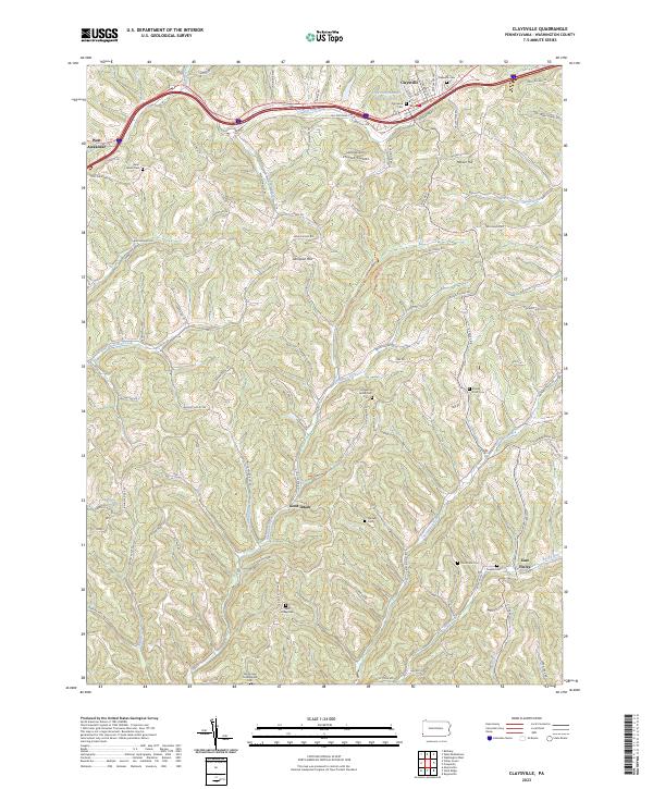 Claysville topographic map thumbnail