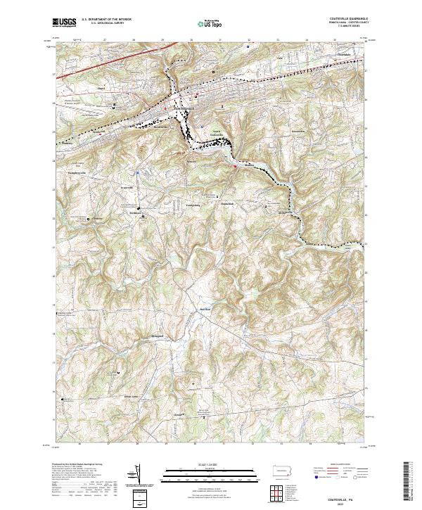 Coatesville topographic map thumbnail