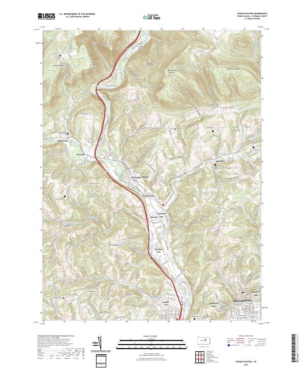 Cogan Station topographic map thumbnail