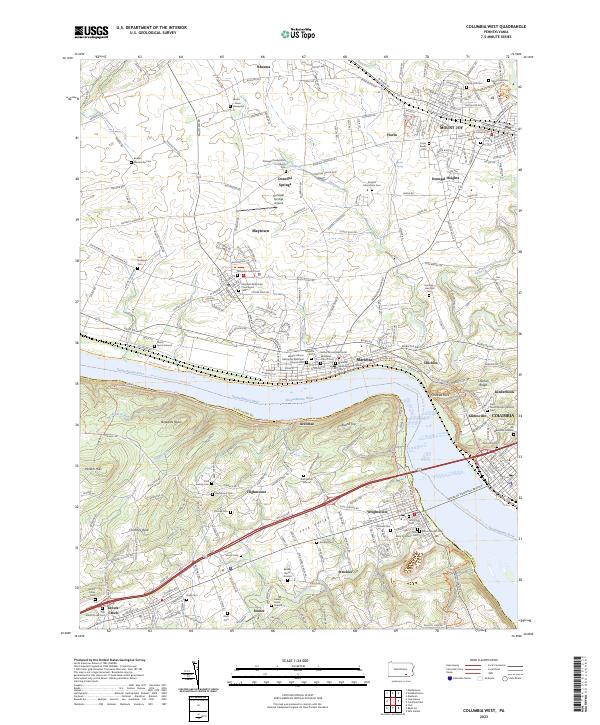 Columbia West topographic map thumbnail