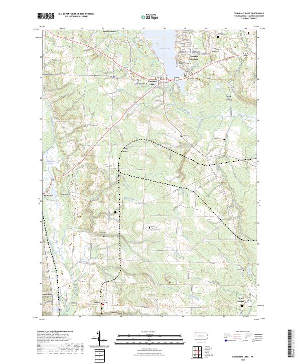 Conneaut Lake topographic map thumbnail