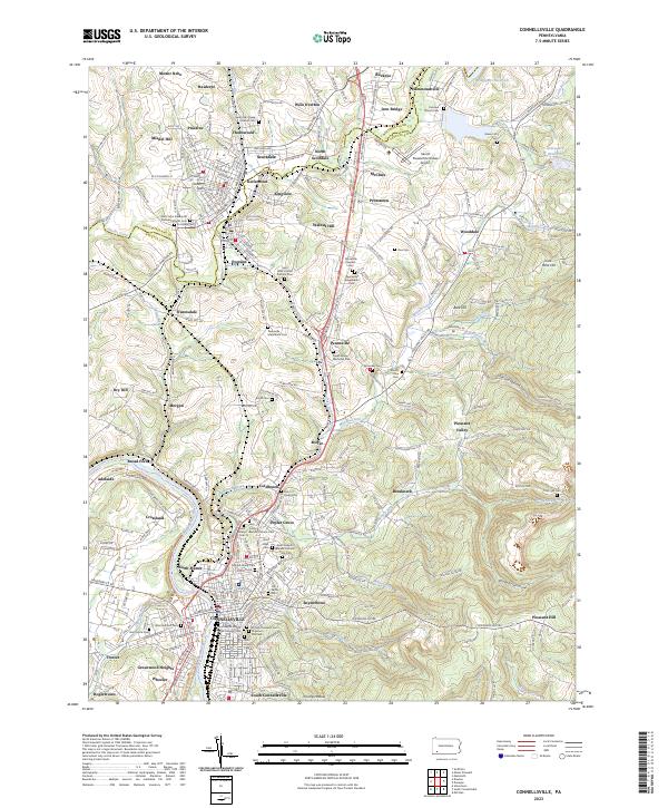 Connellsville topographic map thumbnail