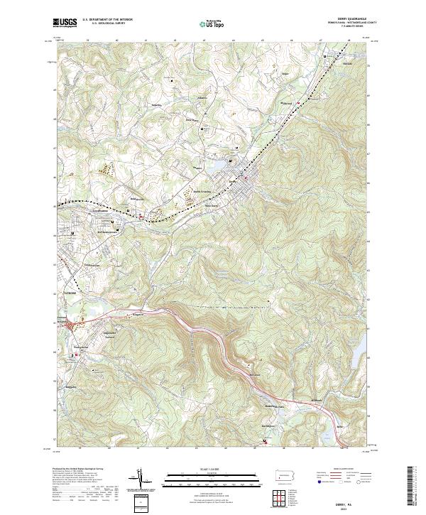 Derry topographic map thumbnail