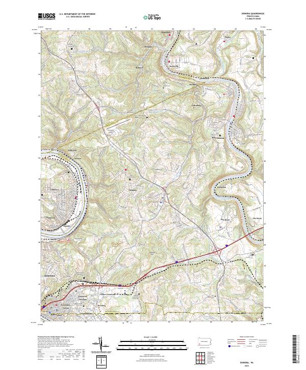 Donora topographic map thumbnail