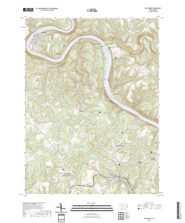East Brady topographic map thumbnail