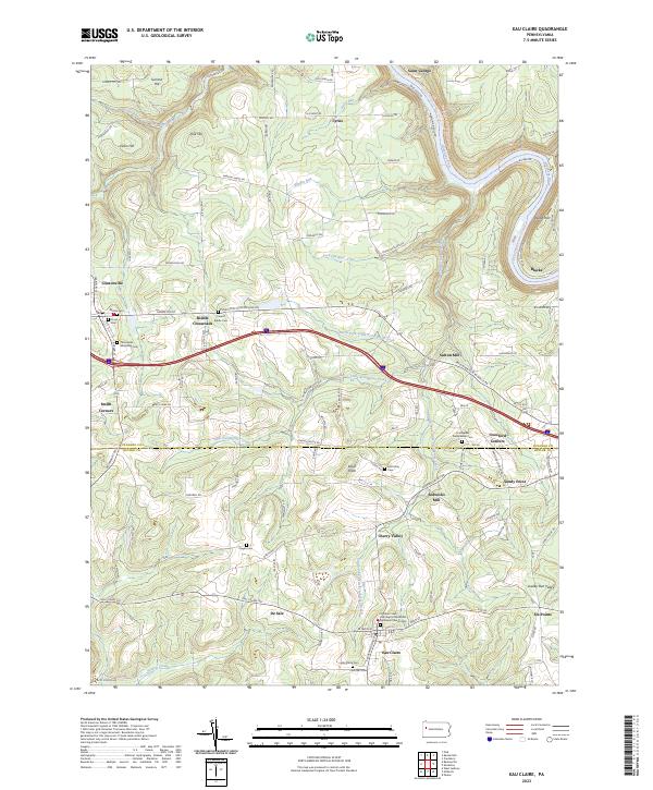 Eau Claire topographic map thumbnail