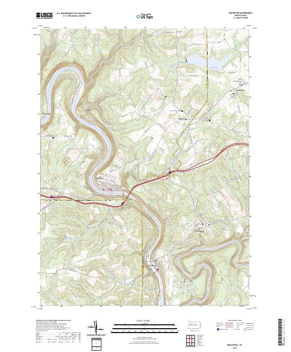 Emlenton topographic map thumbnail