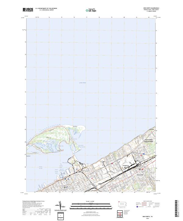 Erie North topographic map thumbnail