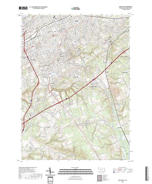 Erie South topographic map thumbnail