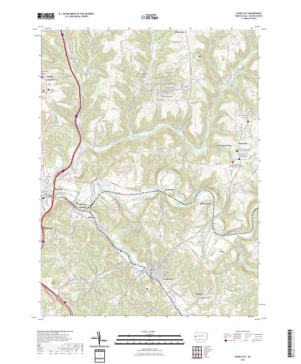 Evans City topographic map thumbnail