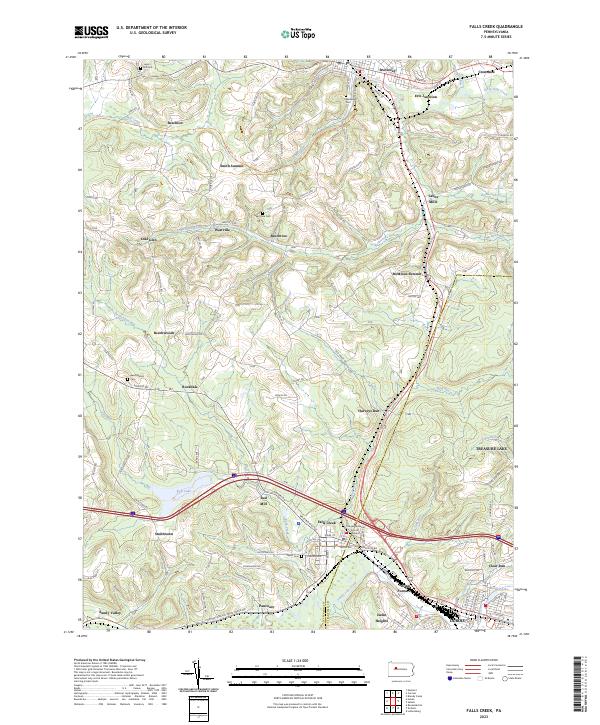 Falls Creek topographic map thumbnail