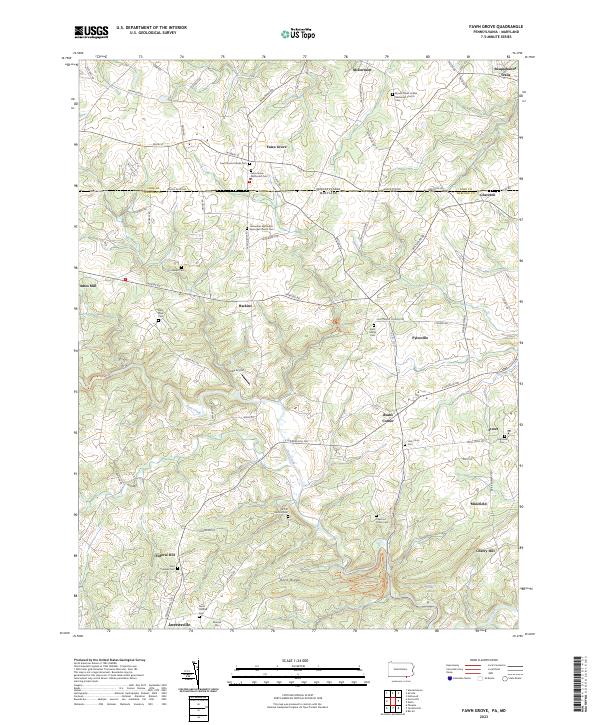 Fawn Grove topographic map thumbnail