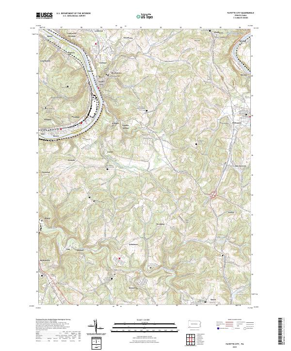 Fayette City topographic map thumbnail
