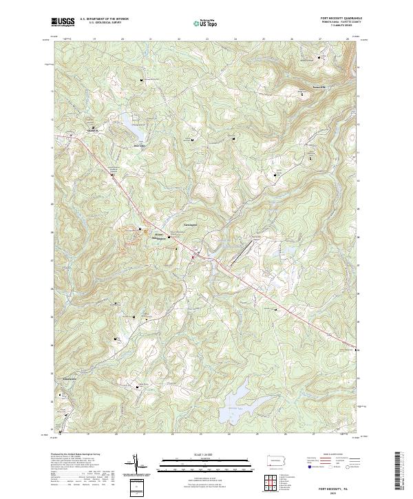 Fort Necessity topographic map thumbnail