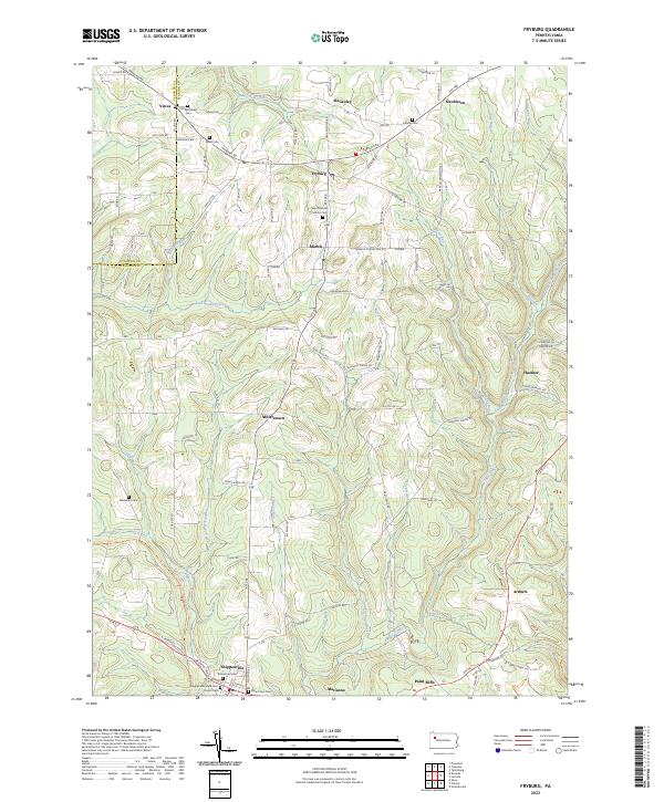 Fryburg topographic map thumbnail