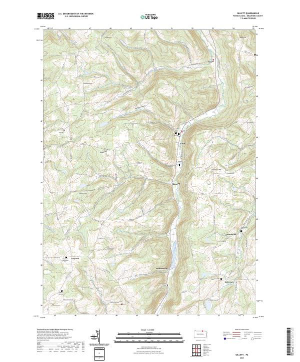 Gillett topographic map thumbnail