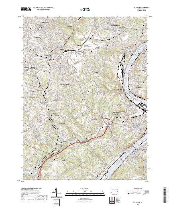 Glassport topographic map thumbnail