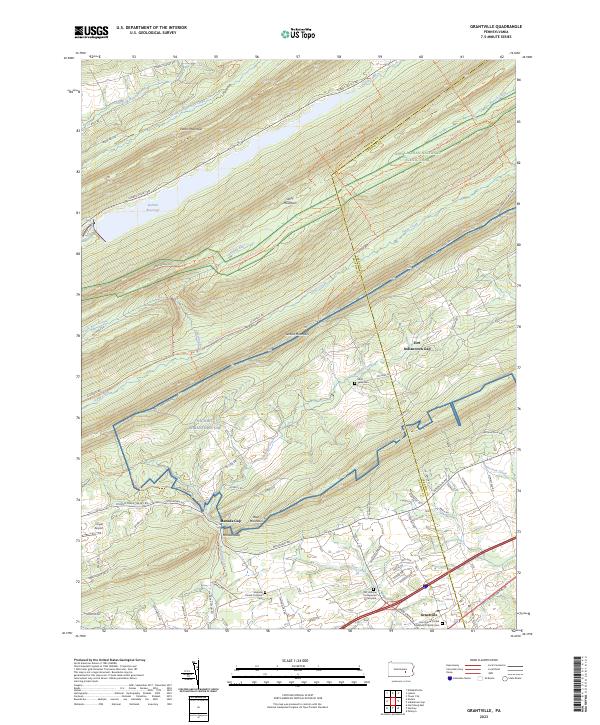 Grantville topographic map thumbnail