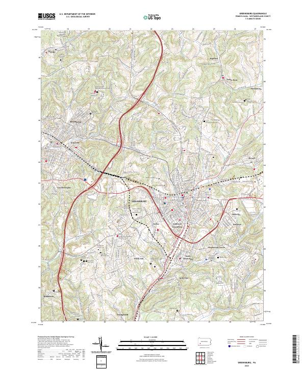 Greensburg topographic map thumbnail