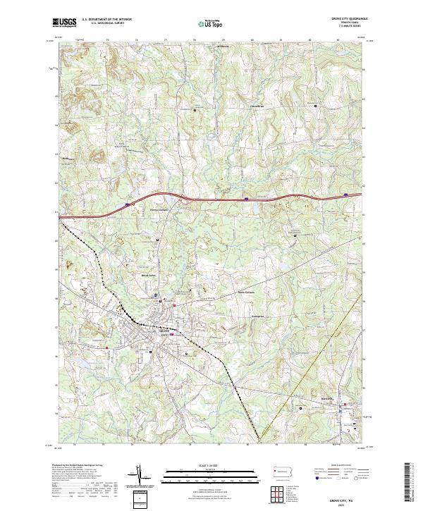 Grove City topographic map thumbnail