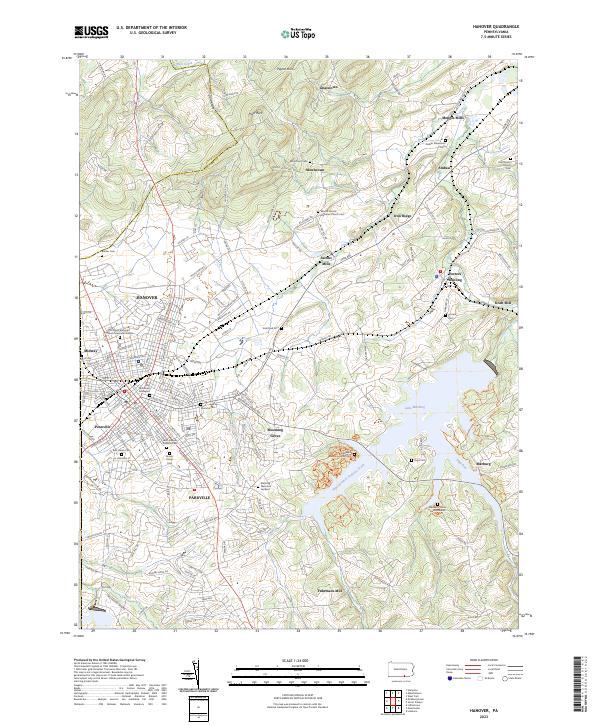 Hanover topographic map thumbnail