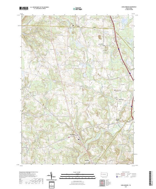 Harlansburg topographic map thumbnail
