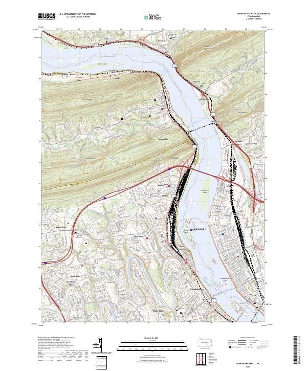 Harrisburg West topographic map thumbnail