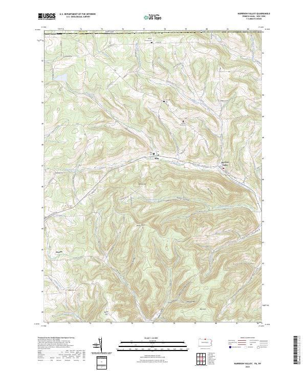 Harrison Valley topographic map thumbnail