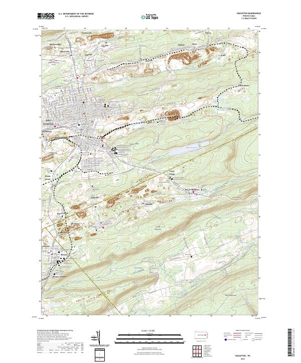 Hazleton topographic map thumbnail