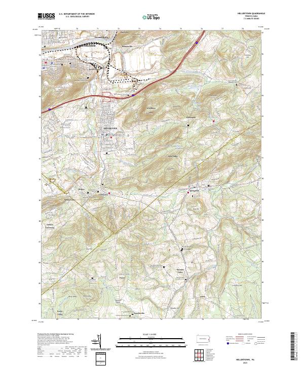 Hellertown topographic map thumbnail