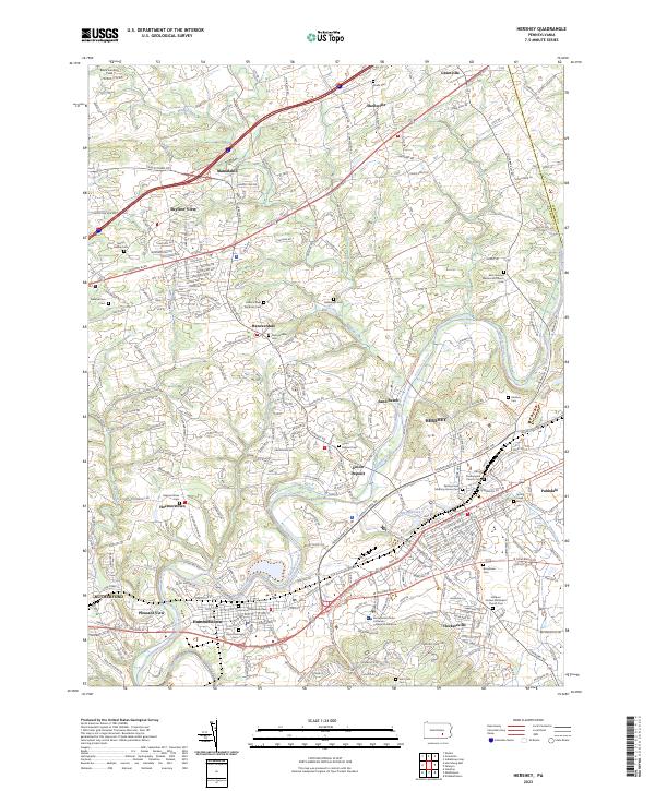 Hershey topographic map thumbnail