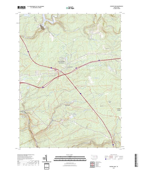 Hickory Run topographic map thumbnail