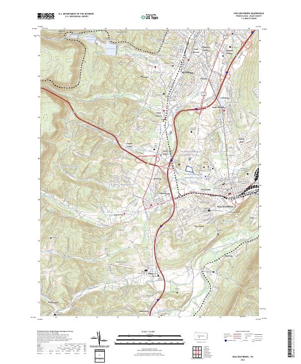 Hollidaysburg topographic map thumbnail
